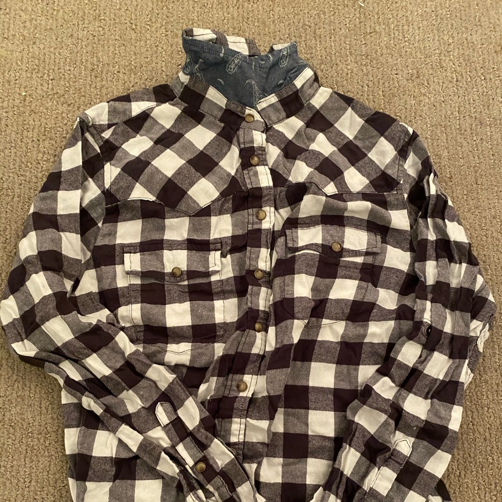 black and white plaid flannel